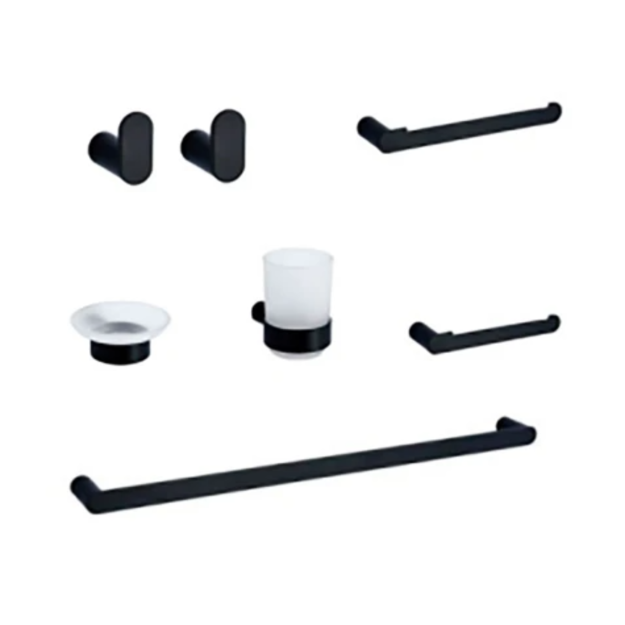 Imagen de Set de accesorios 7 piezas AQUALIA acero inoxidable negro mate