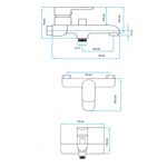Imagen de Grifería de ducha Monocomando exterior con transferencia Alassio Oro