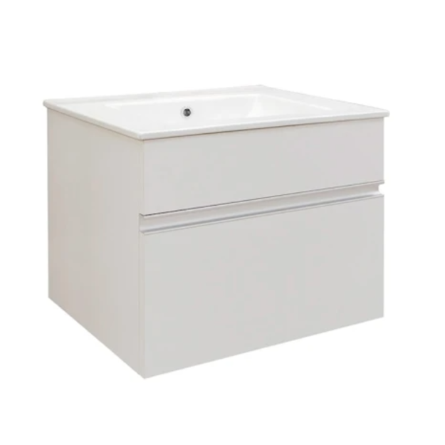 Imagen de Mueble de baño suspendido Aqualía blanco con bacha de loza