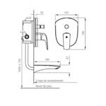Imagen de Grifería de ducha Monocomando de embutir Epuyen Negro Mate