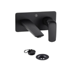 Imagen de Grifería de lavatorio Monocomando de pared Epuyen negro mate