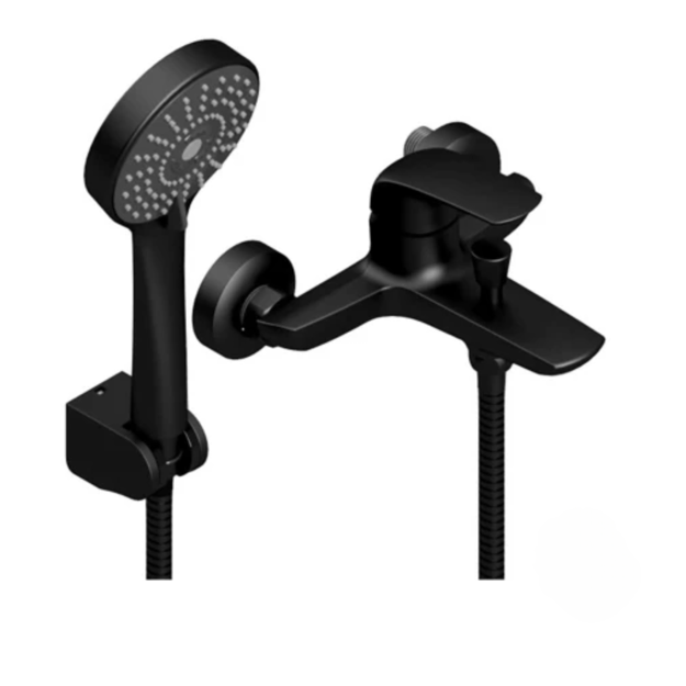 Imagen de Grifería de ducha Monocomando exterior con transferencia Epuyen negro mate