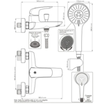 Imagen de Grifería de ducha Monocomando exterior con transferencia Epuyen negro mate
