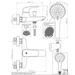 Imagen de Grifería de ducha Monocomando exterior con transferencia Epuyen cromado
