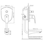 Imagen de Grifería de ducha Monocomando de embutir Epuyen cromado