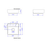 Imagen de Bacha de apoyo cuadrada 40cm c/mesa negro mate Deca