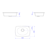 Imagen de Bacha de sobreponer rectangular 50x35 cm Liquid Barbante Deca