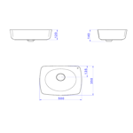 Imagen de Bacha de apoyo rectangular 50x35 cm Liquid Barbante Deca