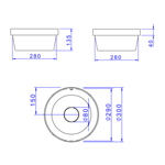 Imagen de Bacha de sobreponer redonda 30 cm Cinza Deca
