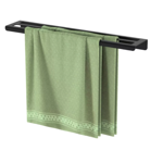 Imagen de TOALLERO DOBLE 50CM NEGRO MATE