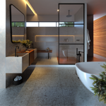 Imagen de Porcelanato para piso y pared Terrazzine Grigio 72x72 cm Satinado y Rectificado