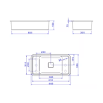 Imagen de Bacha de embutir rectangular 60 cm Barbante Deca