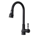 Imagen de Grifería de cocina Monocomando de mesada extensible Vintage Negro Mate