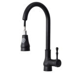 Imagen de Grifería de cocina Monocomando de mesada extensible Vintage Negro Mate