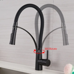 Imagen de Grifería de cocina Monocomando de mesada Chef Pico goma móvil Negro Mate