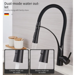 Imagen de Grifería de cocina Monocomando de mesada Chef Pico goma móvil Negro Mate