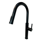 Imagen de Grifería de cocina Monocomando de mesada extensible Negra texturizada