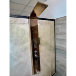 Imagen de Panel de Ducha monocomando exterior con transferencia, 5 vías Dorado Rosa Brillante