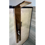 Imagen de Panel de Ducha monocomando exterior con transferencia, 5 vías Dorado Rosa Brillante