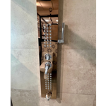 Imagen de Panel de Ducha monocomando exterior con transferencia, 5 vías Dorado Rosa Brillante