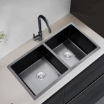Imagen de Pileta de cocina Dream doble negra 78X43 cm