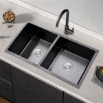 Imagen de Pileta de cocina Dream doble negra 78X43 cm