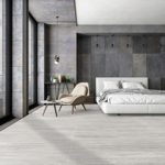 Imagen de Porcelanato para piso y pared Riga White 20x120 cm Satinado y Rectificado
