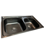 Imagen de Pileta Doble cocina negra acero inox. 78x43x19 cm