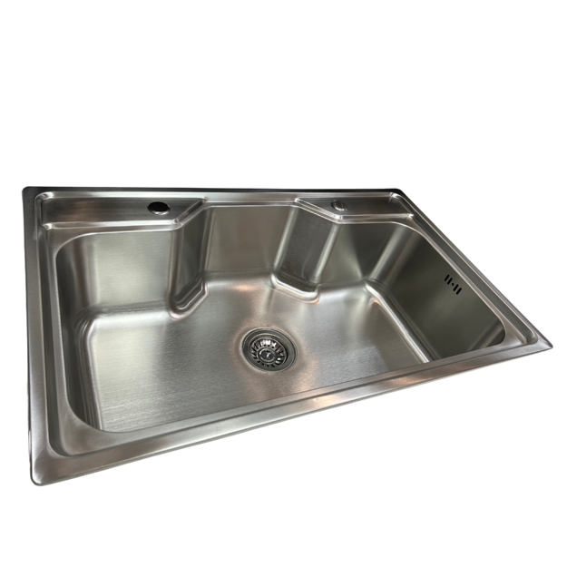 Imagen de Pileta simple grande acero 80x50x21 Satinada