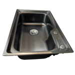 Imagen de Pileta simple cocina negra acero inox. 68x45x21 cm