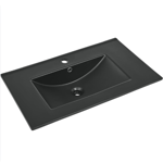 Imagen de Bacha de sobreponer rectangular 80x46 cm c/mesa negro mate Dmc