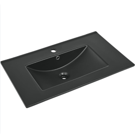 Imagen de Bacha de sobreponer rectangular 80x46 cm c/mesa negro mate Dmc