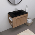 Imagen de Bacha de sobreponer rectangular 60x46 cm c/mesa negro mate Dmc