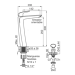 Imagen de Grifería de lavatorio Monocomando alto de mesada Epuyen cromado
