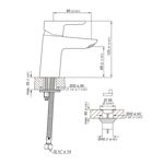 Imagen de Grifería de lavatorio Monocomando bajo de mesada Puelo Cromado