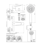 Imagen de Grifería de ducha Monocomando exterior con transferencia ZOE cromado