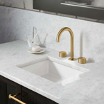 Imagen de Grifería de lavatorio bimando de mesada Nuoro brushed Oro