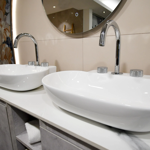 Imagen de Grifería de lavatorio bimando de mesada Nuoro cromo