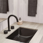 Imagen de Grifería de lavatorio bimando de mesada Nuoro negro mate