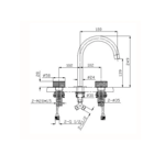Imagen de Grifería de lavatorio bimando de mesada Nuoro negro mate