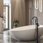 Imagen de Grifería de Bañera Monocomando de pie Bremen negro mate