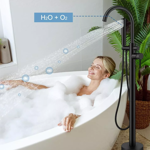 Imagen de Grifería de Bañera Monocomando de pie Bremen negro mate