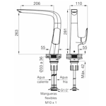 Imagen de Grifería de cocina Monocomando de mesada FV Epuyen Negro Mate