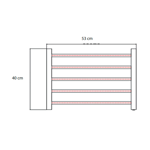 Imagen de Calienta toallas 5 barras Cuadradas 40x53x11 50watts Aqualía