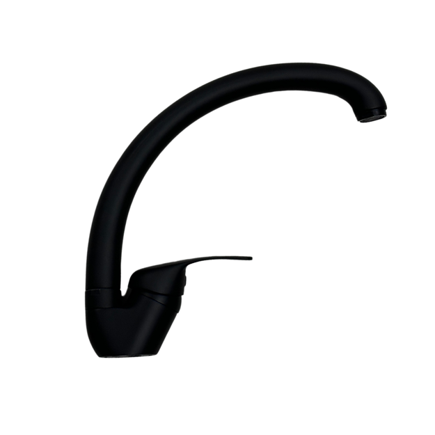 Imagen de Grifería de cocina Monocomando de mesada Capri Pico alto negro mate