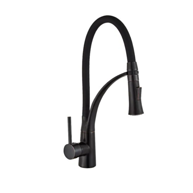 Imagen de Grifería de cocina Monocomando de mesada Chef Pico goma móvil Negro Mate