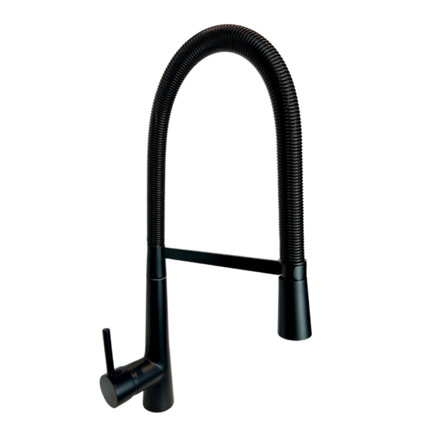 Imagen de Grifería de cocina Monocomando de mesada Chef Pico móvil Negro Mate