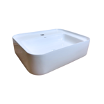 Imagen de Bacha de apoyo rectangular 51x40 cm c/mesa blanco brillante Dmc