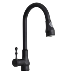 Imagen de Grifería de cocina Monocomando de mesada extensible Vintage Negro Mate