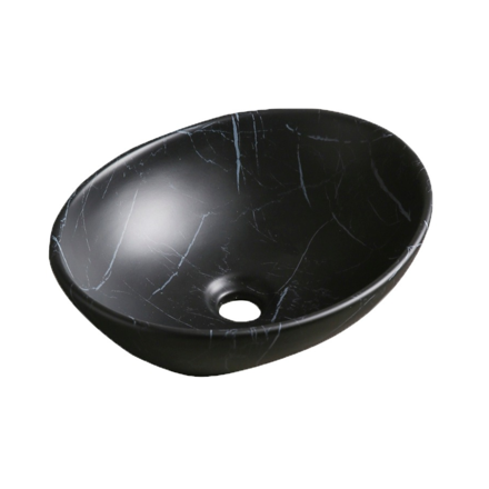 Imagen de Bacha de apoyo Ovalada 41x33 cm Negra Marmolada Dmc